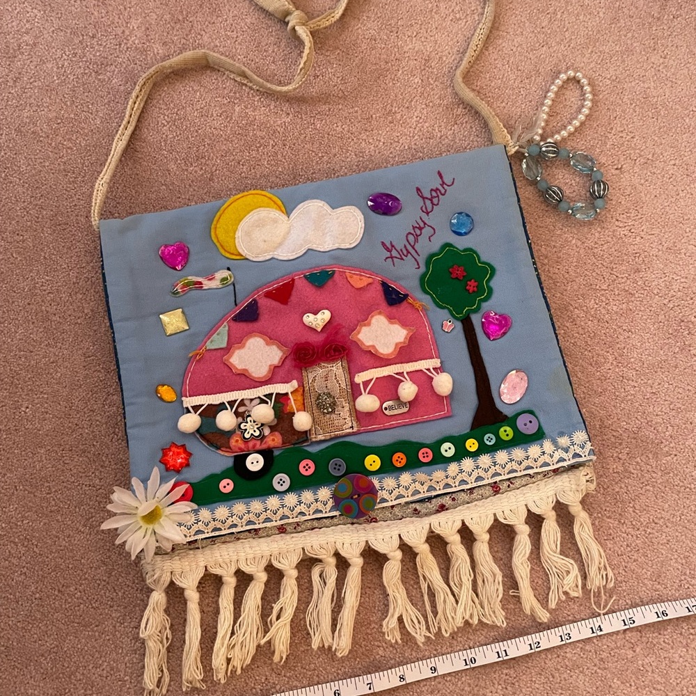 Custom One-of-a-Kind Handmade Upcycled “Gypsy Soul” Scrap Purse / Rag Bag 🌸🌤️🌳